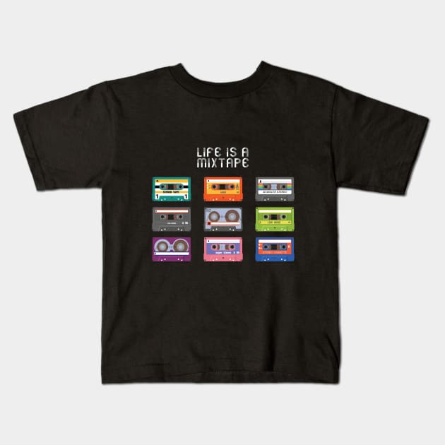 Mixtape Retro Kids T-Shirt by DesignbyMaryati